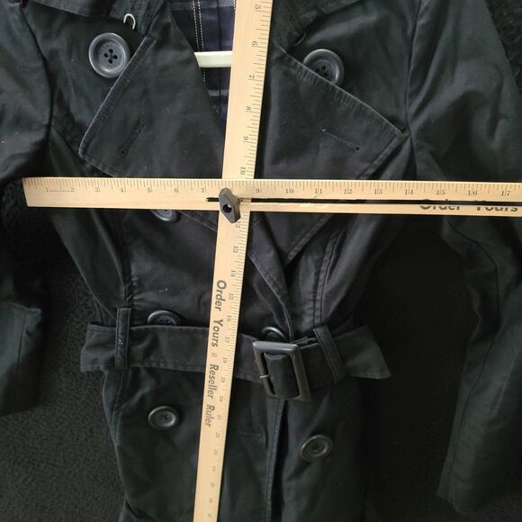 Tommy Hilfiger Long Sleeve One Button Black Trench Coat Size XS/1P Womens - Picture 3 of 12